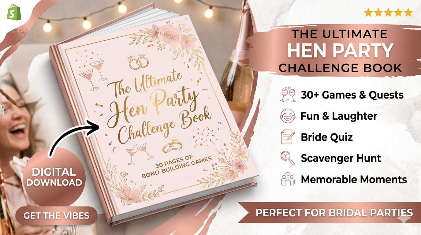 Hen Party Games & Bachelorette Challenge Pack | 30 Page Printable Bundle | Unlimited Download Hen Do Activities