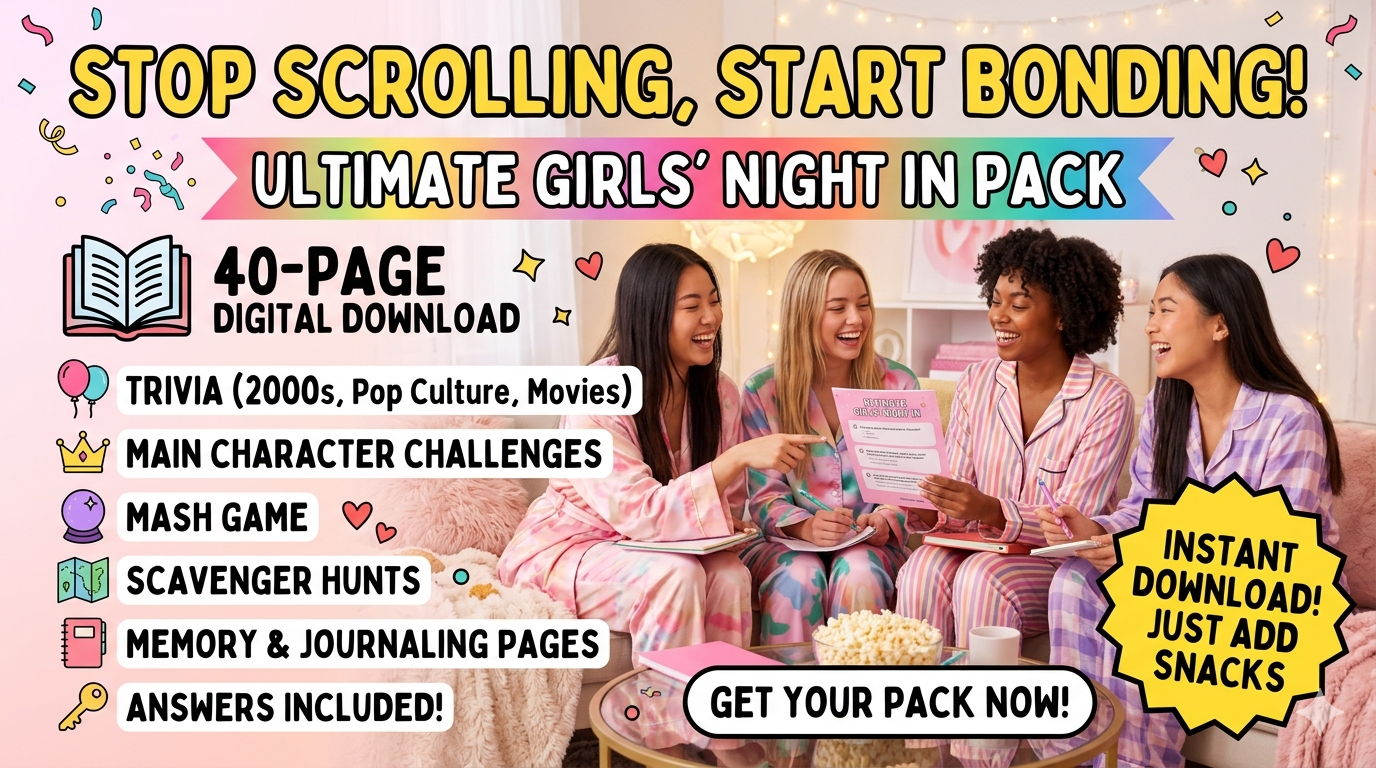 Ultimate Girls' Night In Activity Book - 40 Page Sleepover Quiz & Games Bundle | Printable Bachelorette Party Games | Instant PDF Download