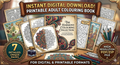 Vintage Adult Colouring Book PDF - 7 Intricate Antique Style Pages | Botanical & Vintage Designs | Printable Digital Download